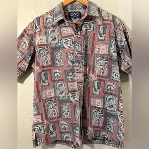 Vintage The ONO Shirt by Liberty House Hawaiian Motif Camp Shirt Size Large